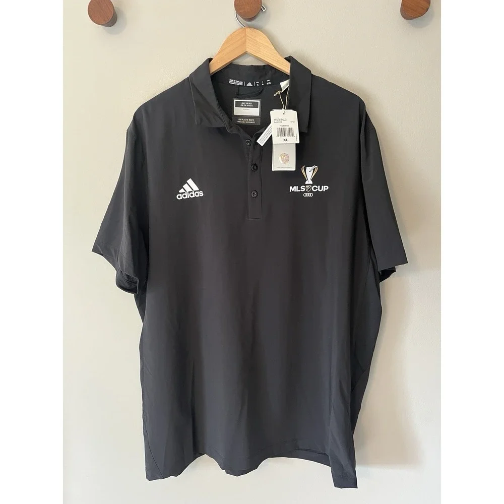New! Adidas‎ MLS Cup Polo Shirt Men's Size XL Black Major League Soccer NWT